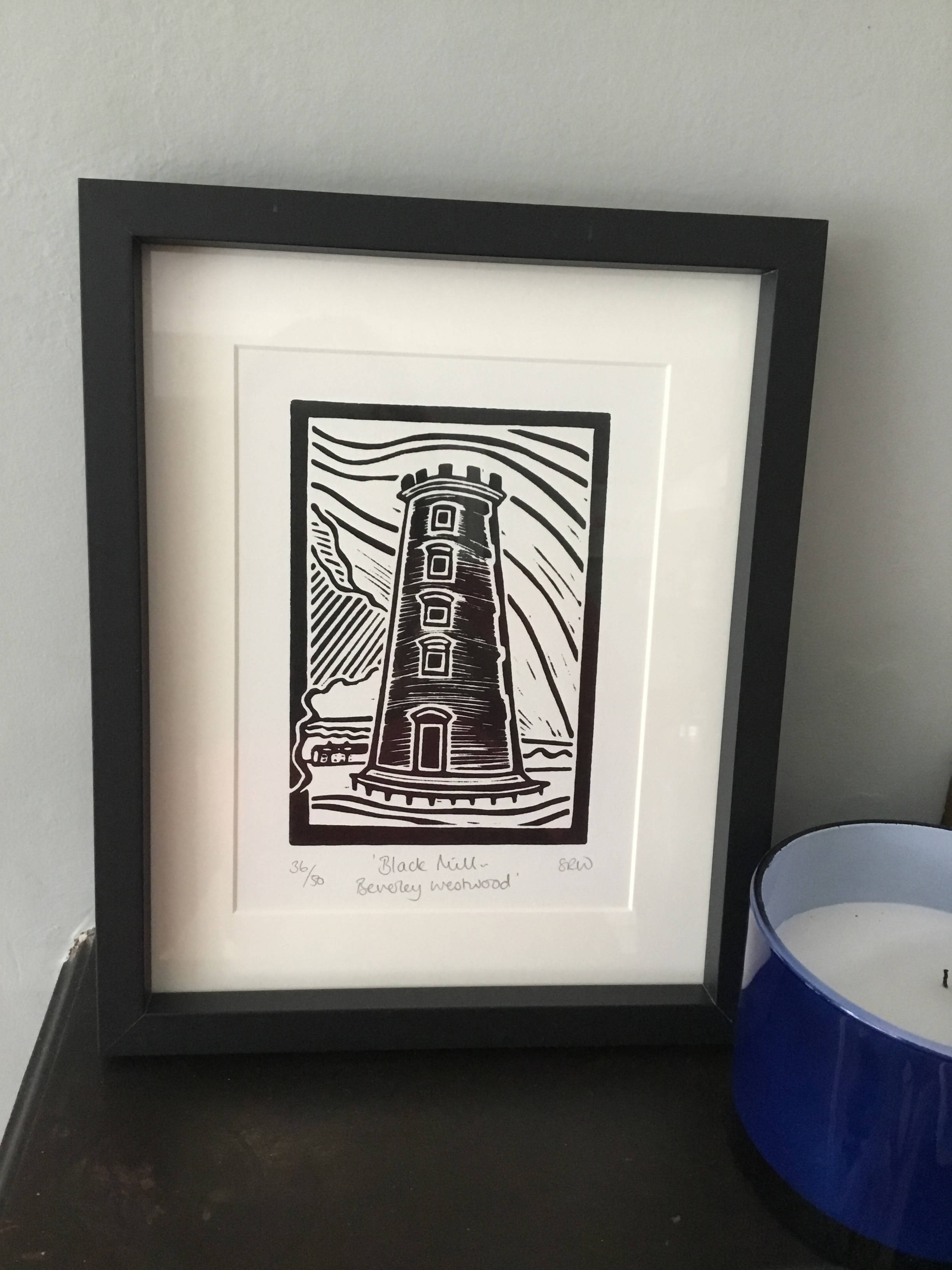 Black Mill - Beverley Framed Lino Cut Print