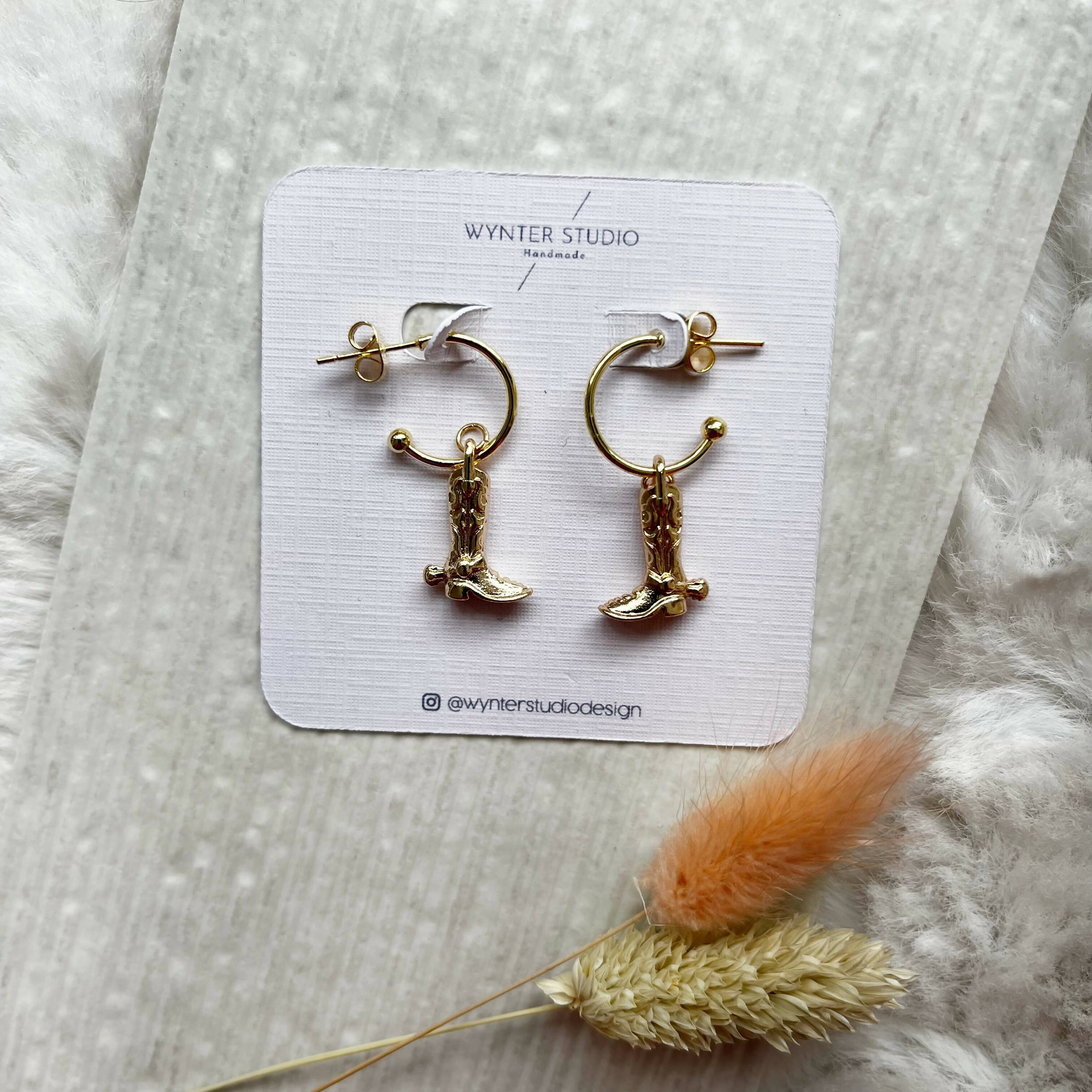 Gold Cowboy Hoop Earrings