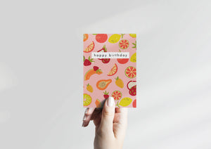 Happy Birthday Card with Fruit Design