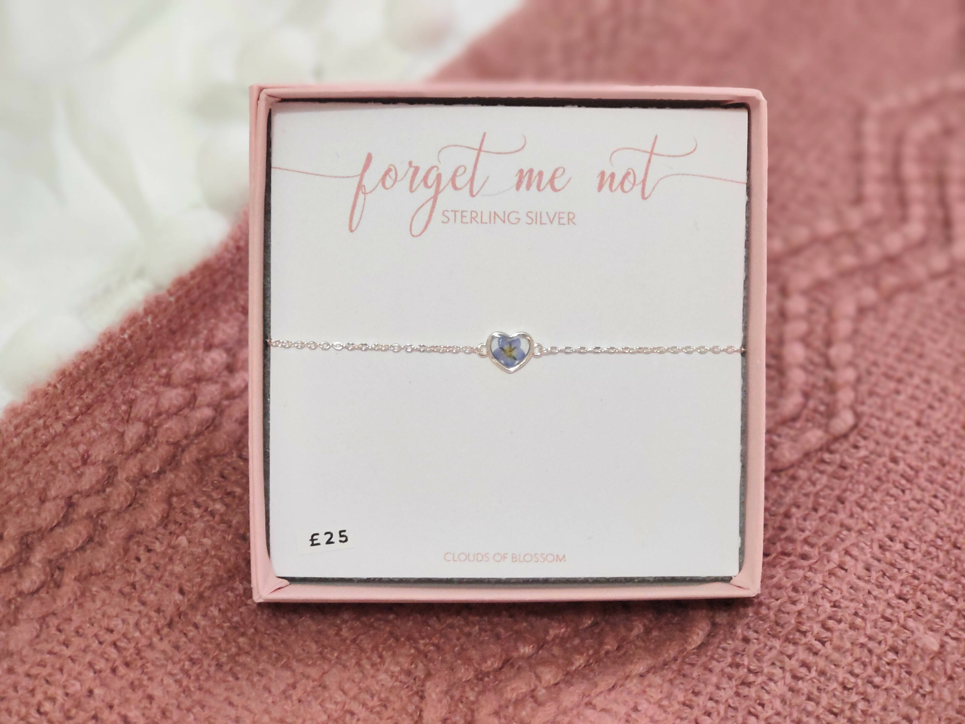 Forget Me Not Dainty Tiny Heart Bracelet Sterling Silver