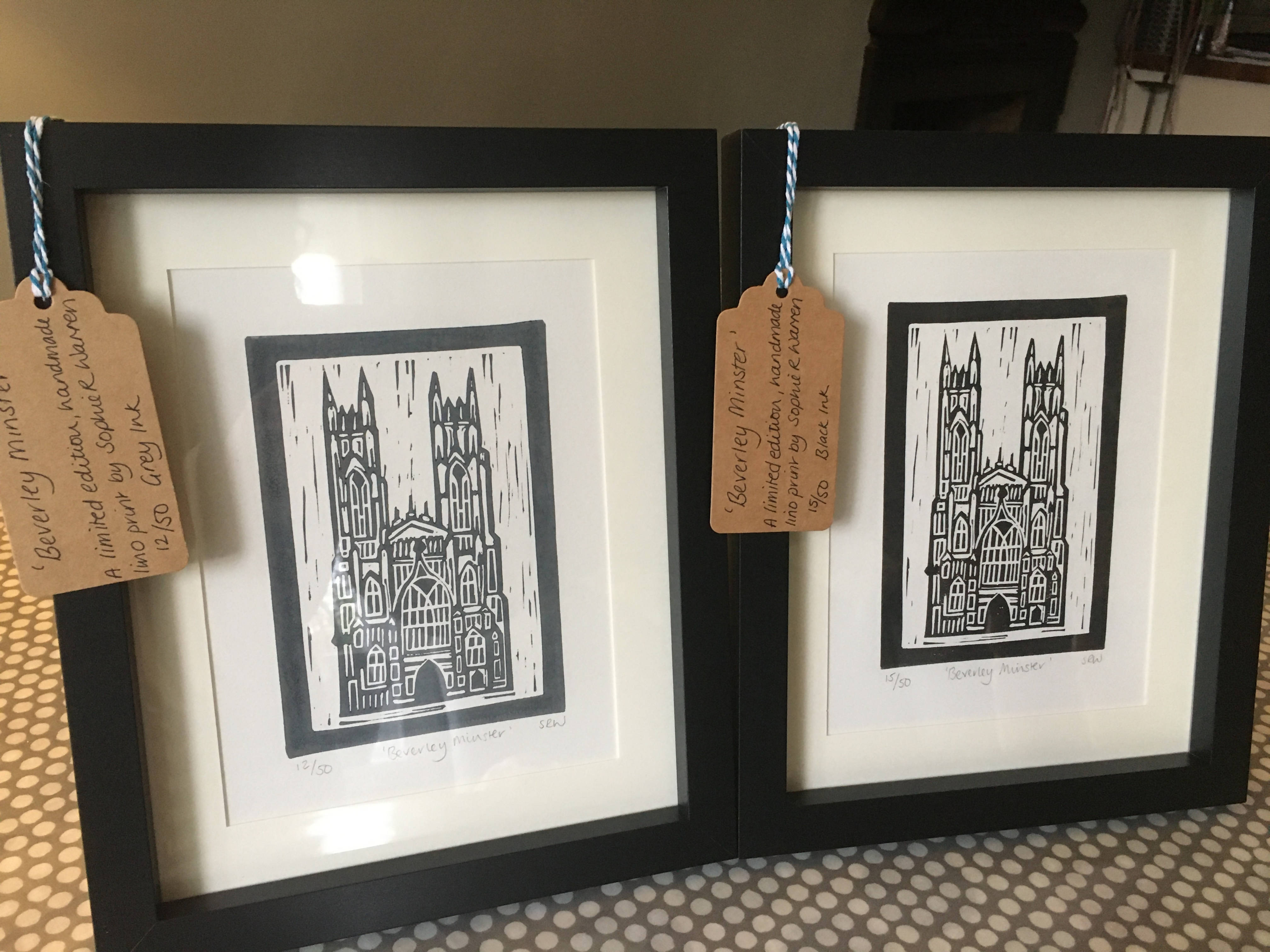 Beverley Minster Framed Lino Cut Print