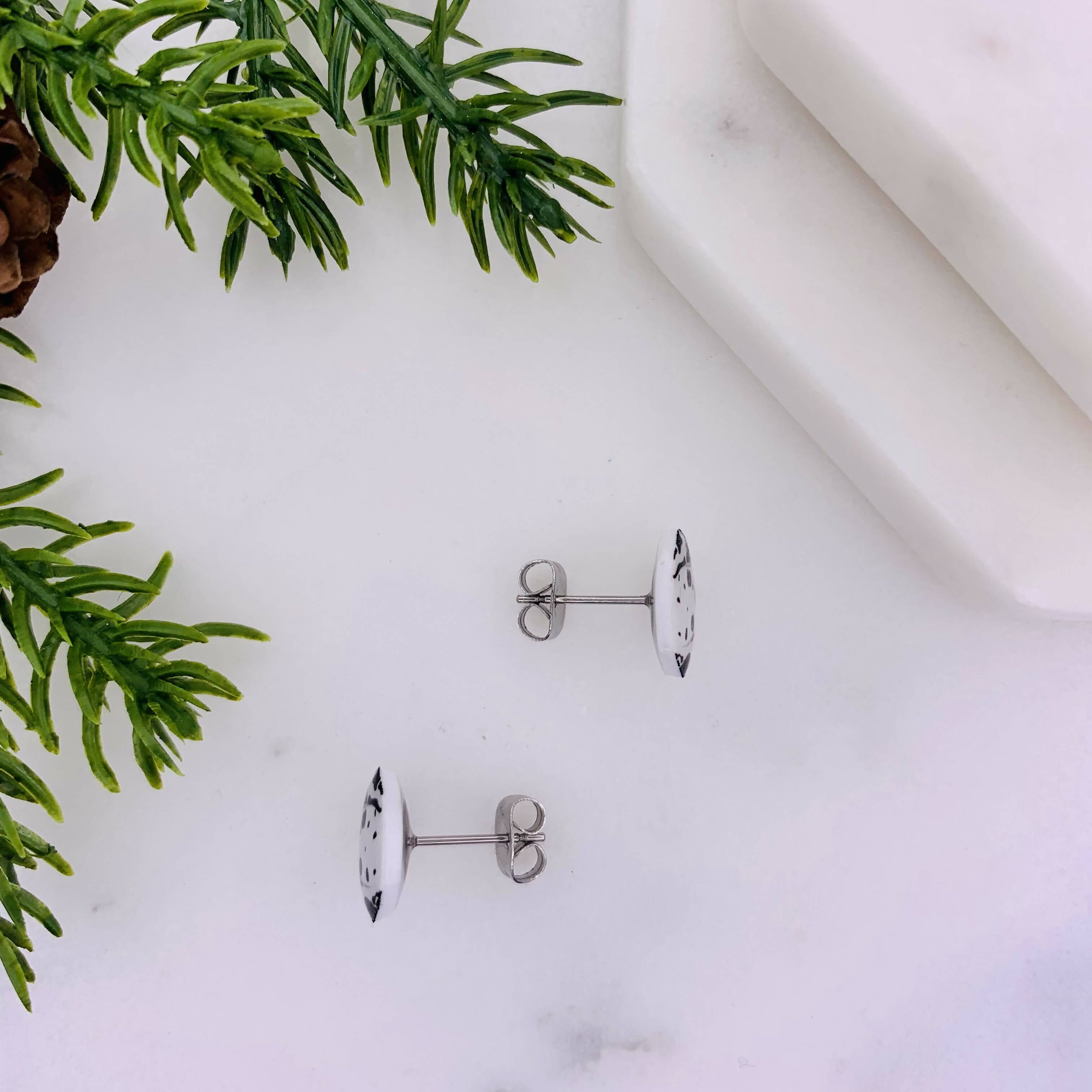 Dalmatian Dog Stud Earrings