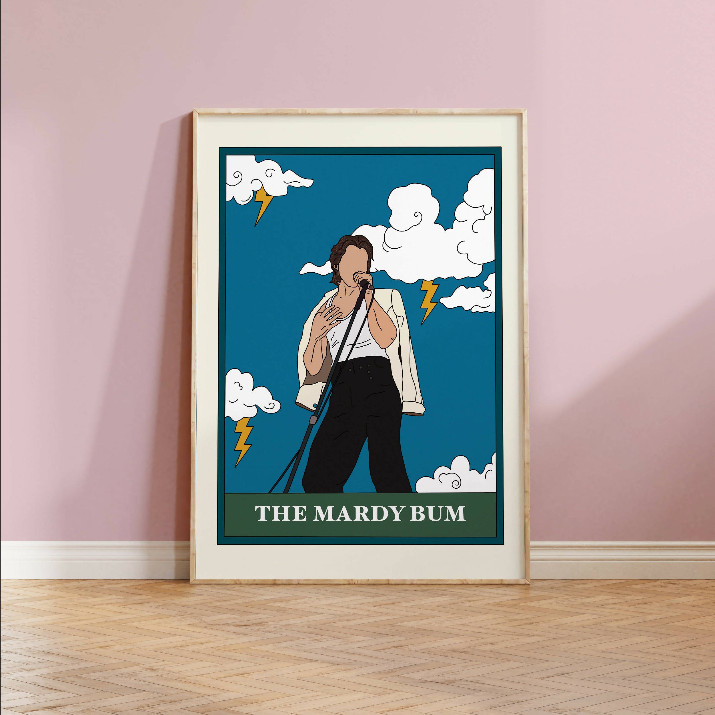 Tarot design print of popular music icon.