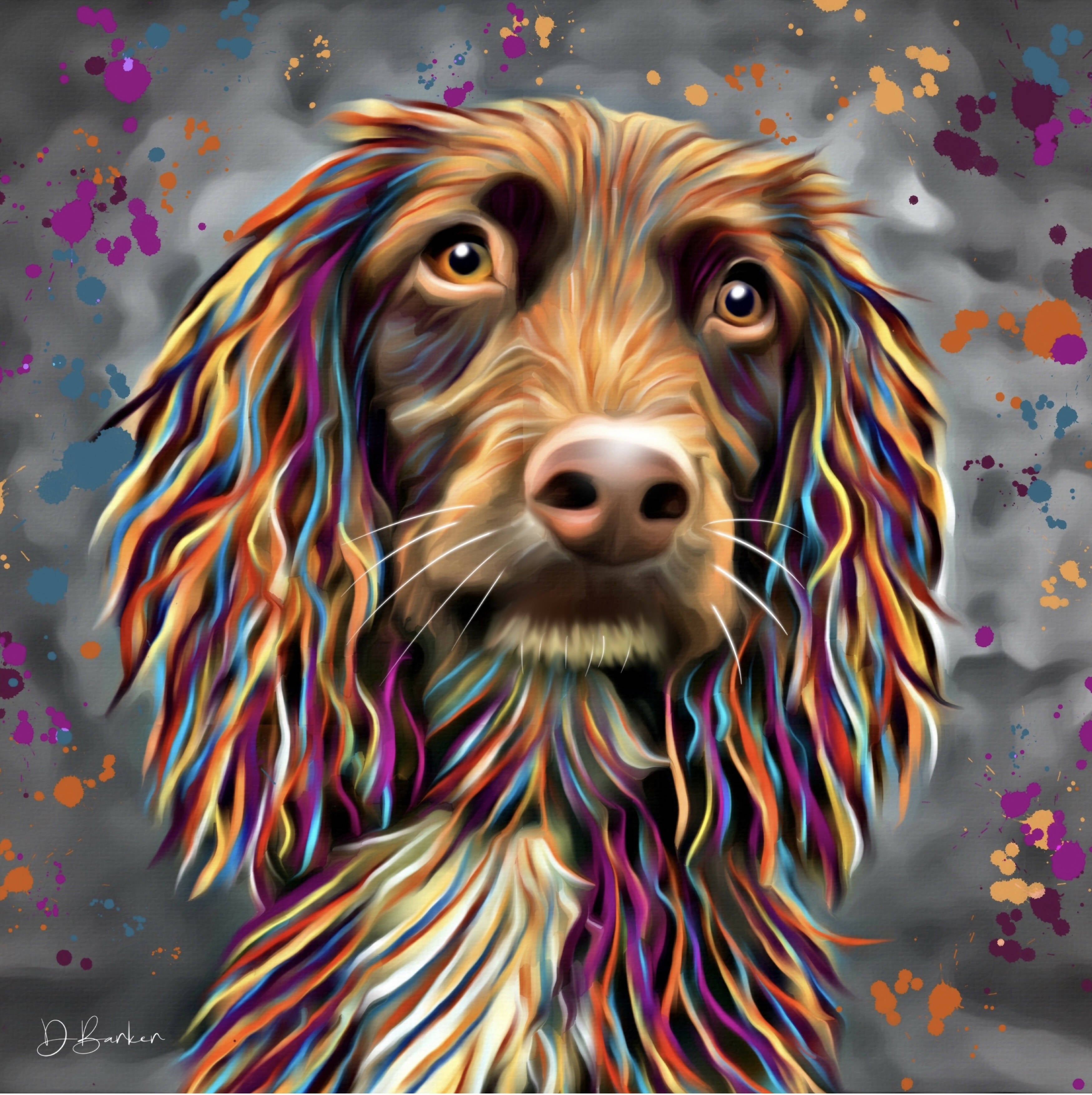 Colour Splash Spaniel Dog Mounted Artwork | Art & Soul