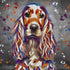 Spaniel Dog Colour Splash Mounted Artwork | Art & Soul