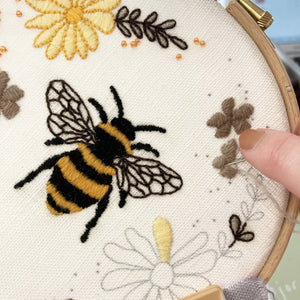 Floral Bee Embroidery Kit