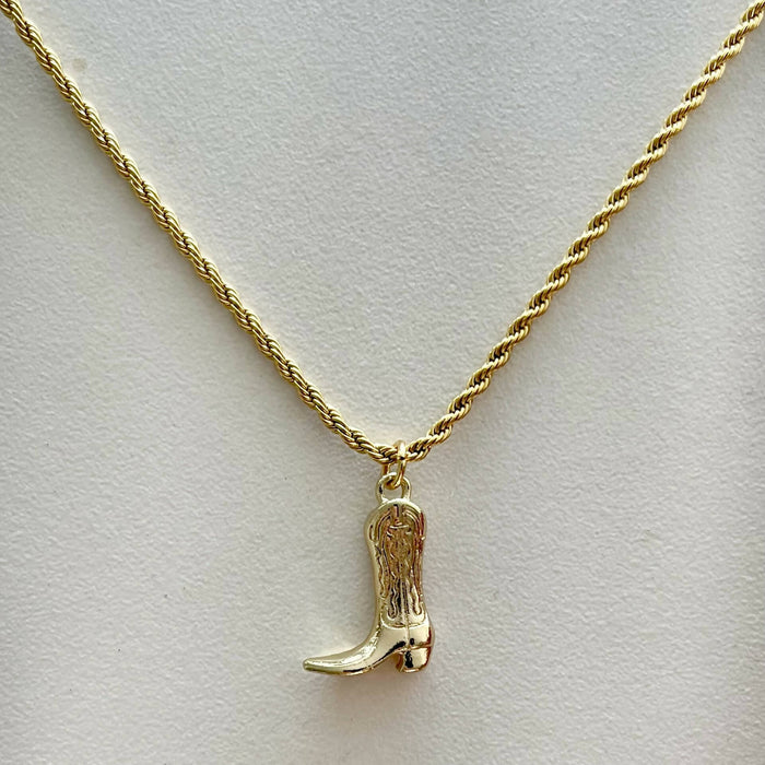 Cowboy Boot Gold Plated nECKLACE