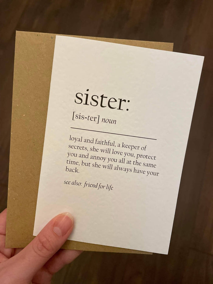 Sister Definition card