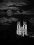 Beverley Minster moon (b/w)