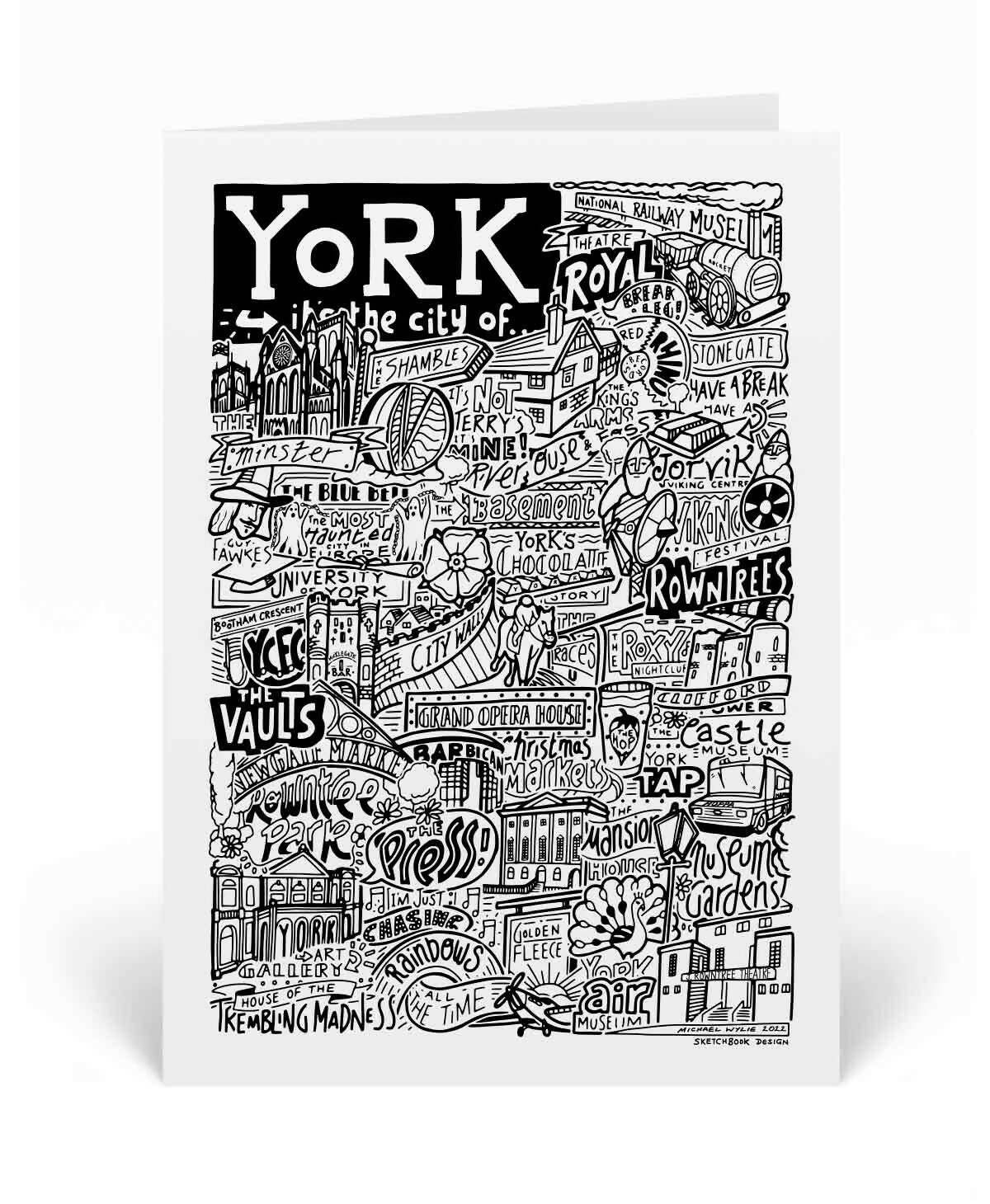 York Landmarks Greeting | Hand-Drawn Lyric | Art & Soul
