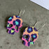 Rainbow Leopard Skull Hoops