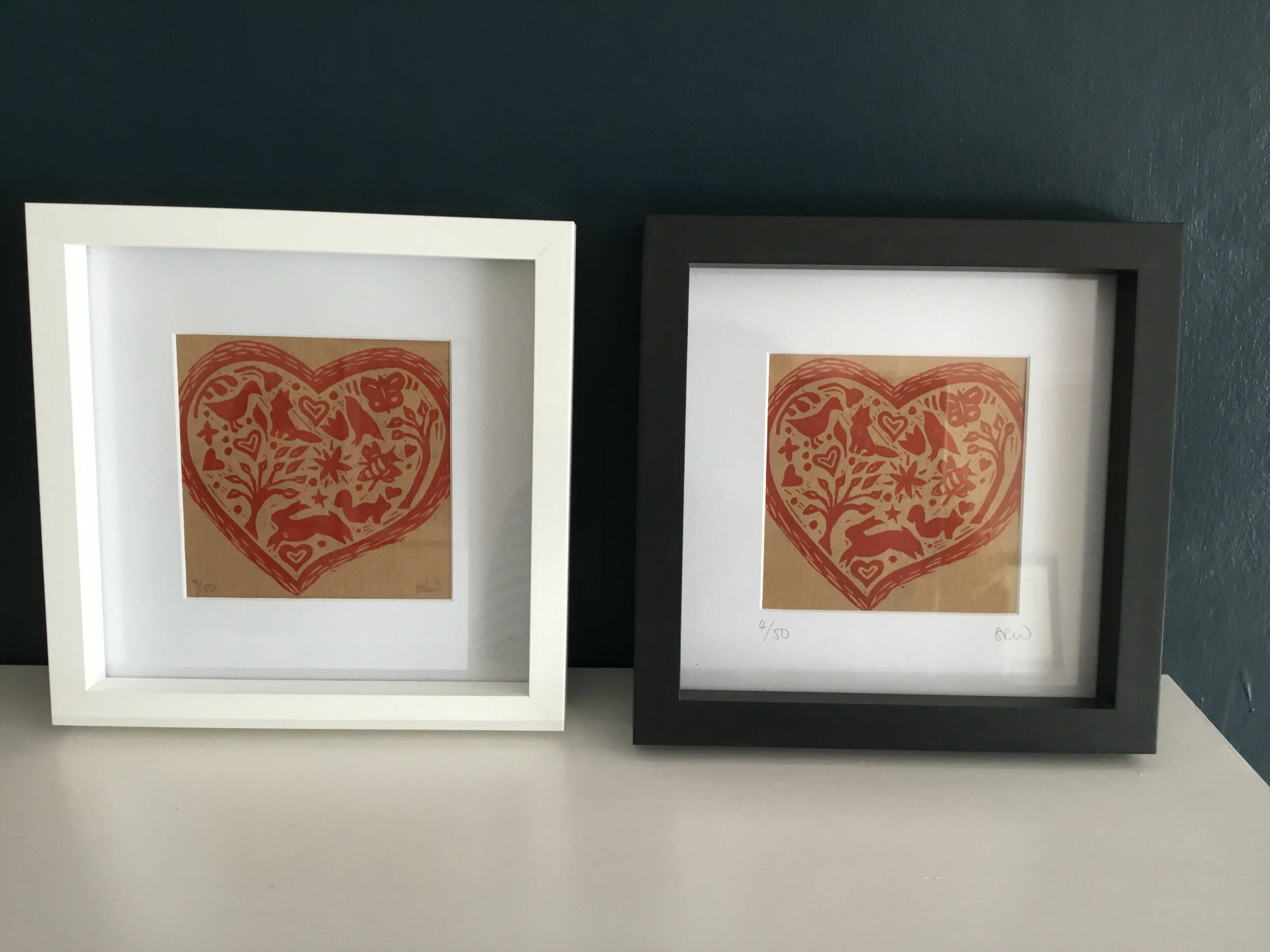 Love Nature Framed Lino Cut Print