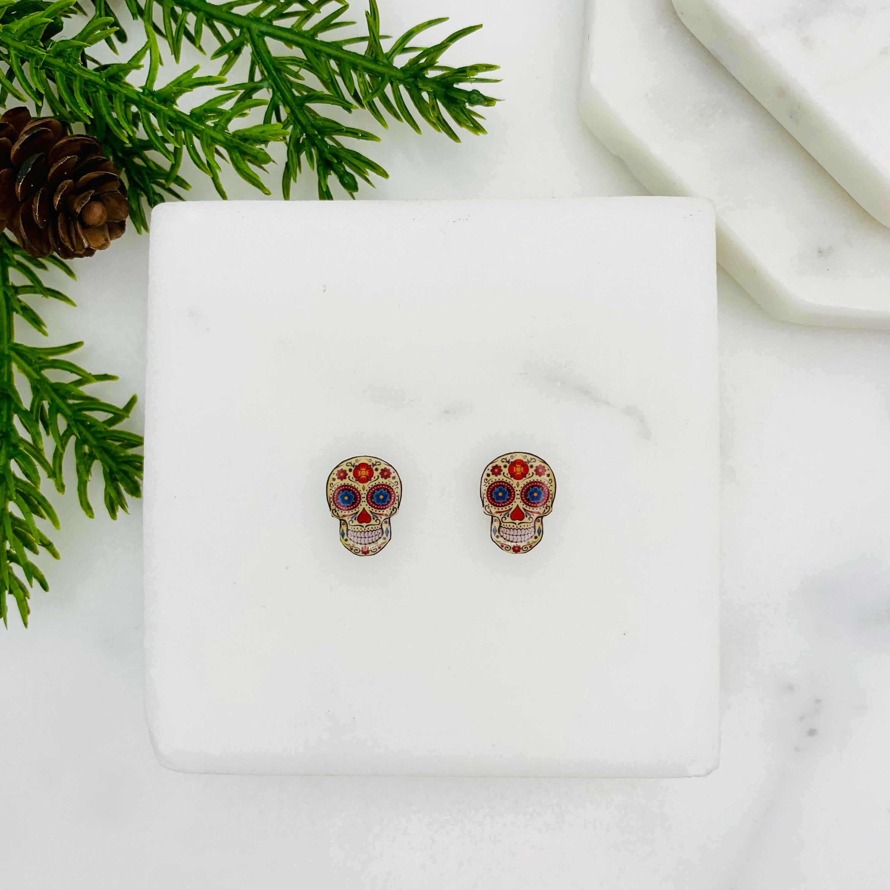 Sugar Skull Stud Earrings