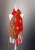 Nuno Felt Scarf - Half red and Half Brown