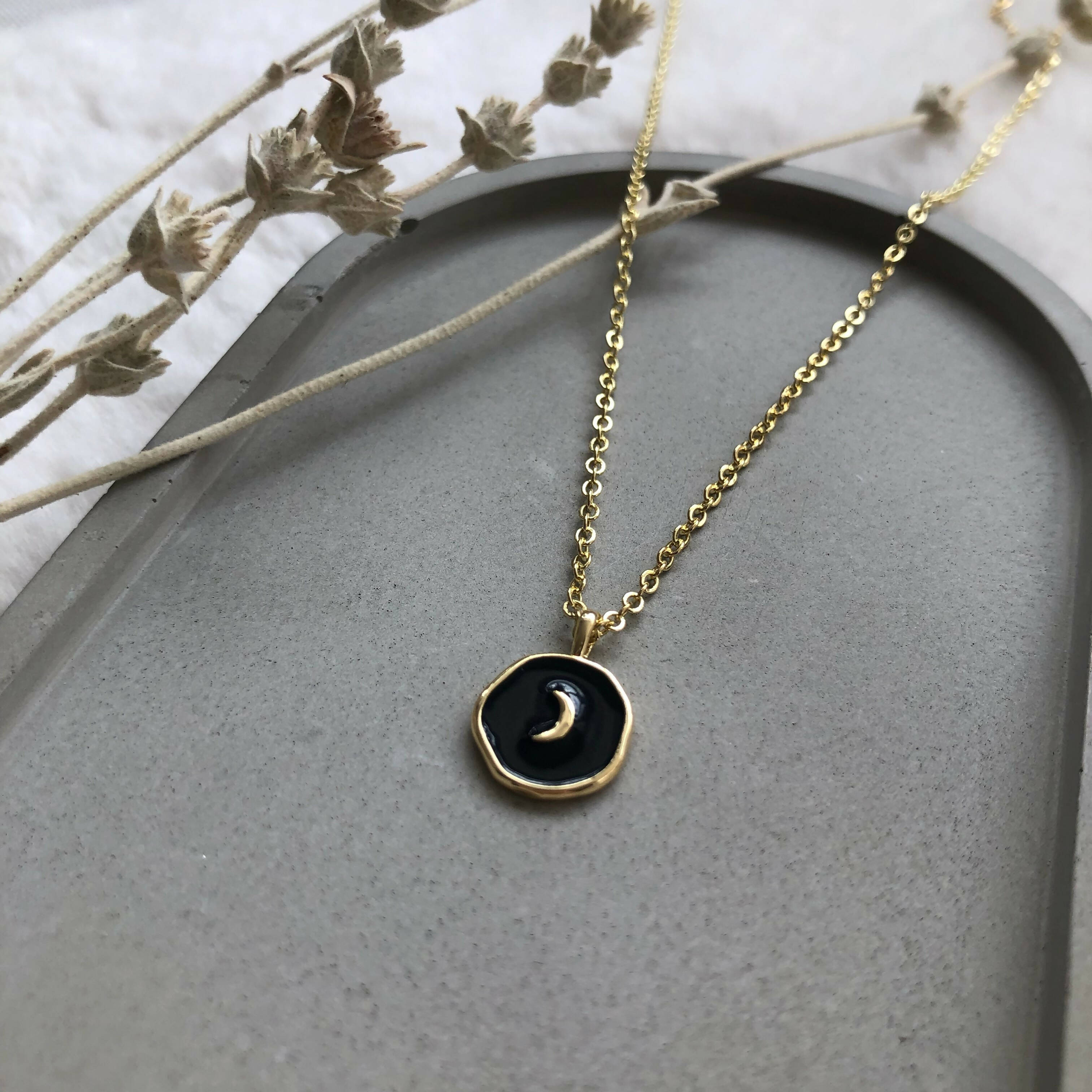 Luna Celestial Enamel Necklace - 18k Gold Vermeil | Art & Soul