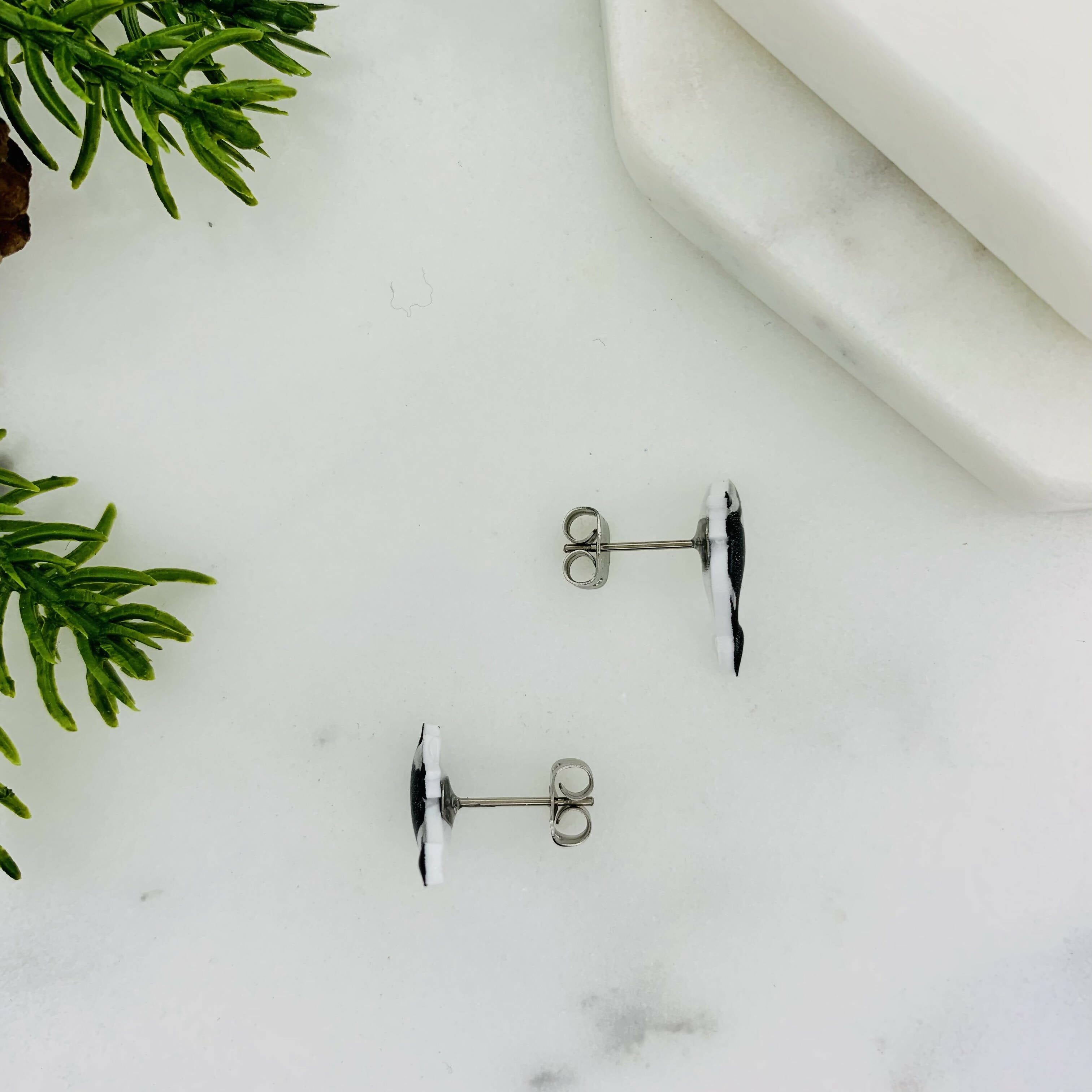 Unique Mismatched Whale & Orca Stud Earrings | Art & Soul