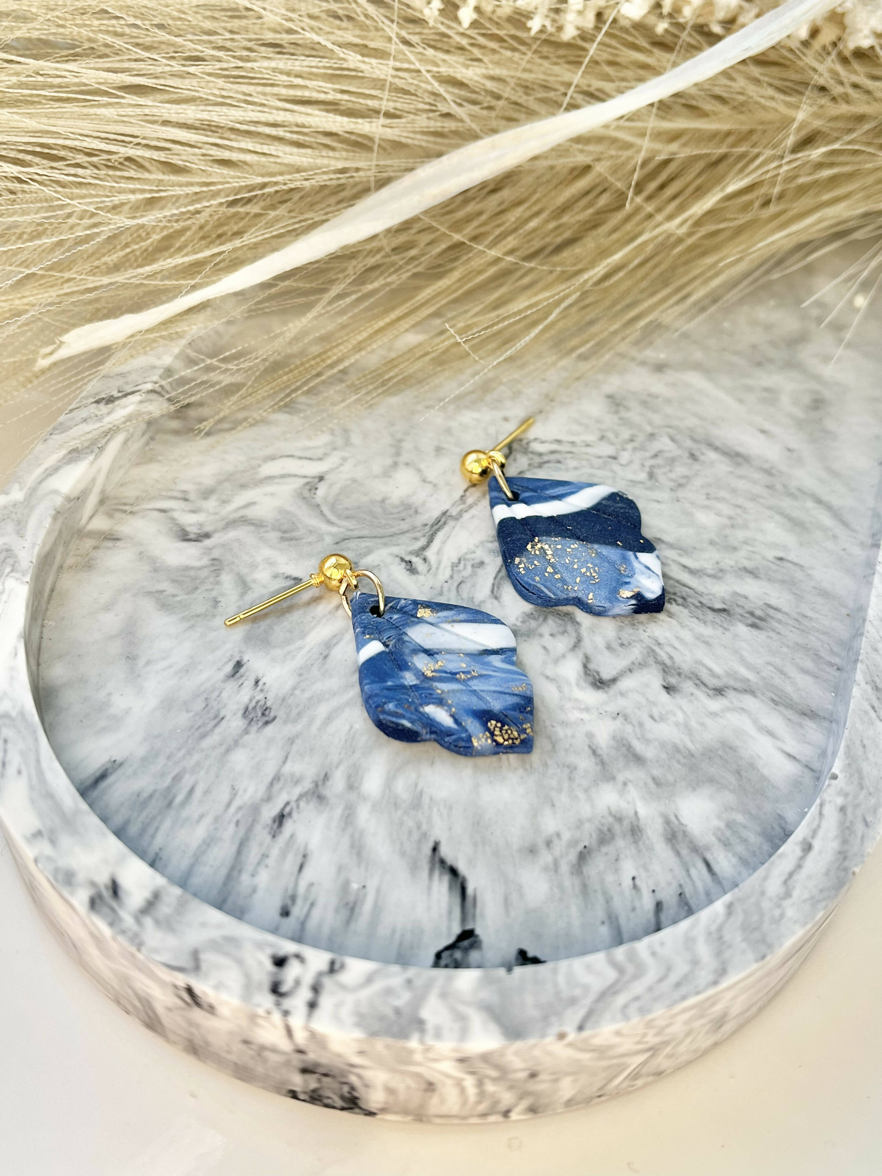 Midnight Sky No . 2 - Handmade Polymer Clay Earrings