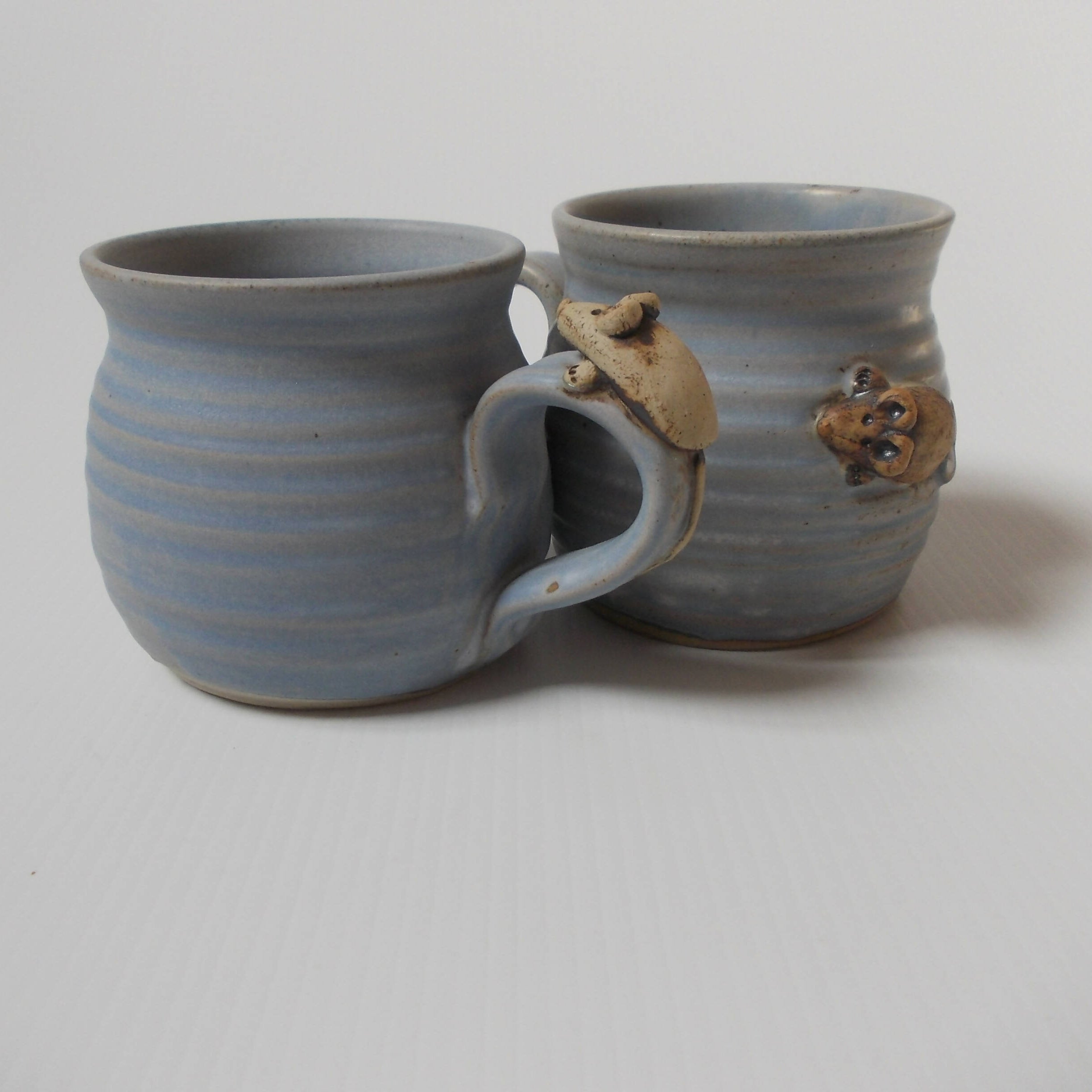 Mug With Mouse | Handmade Blue Glazed Ceramic - Art & Soul