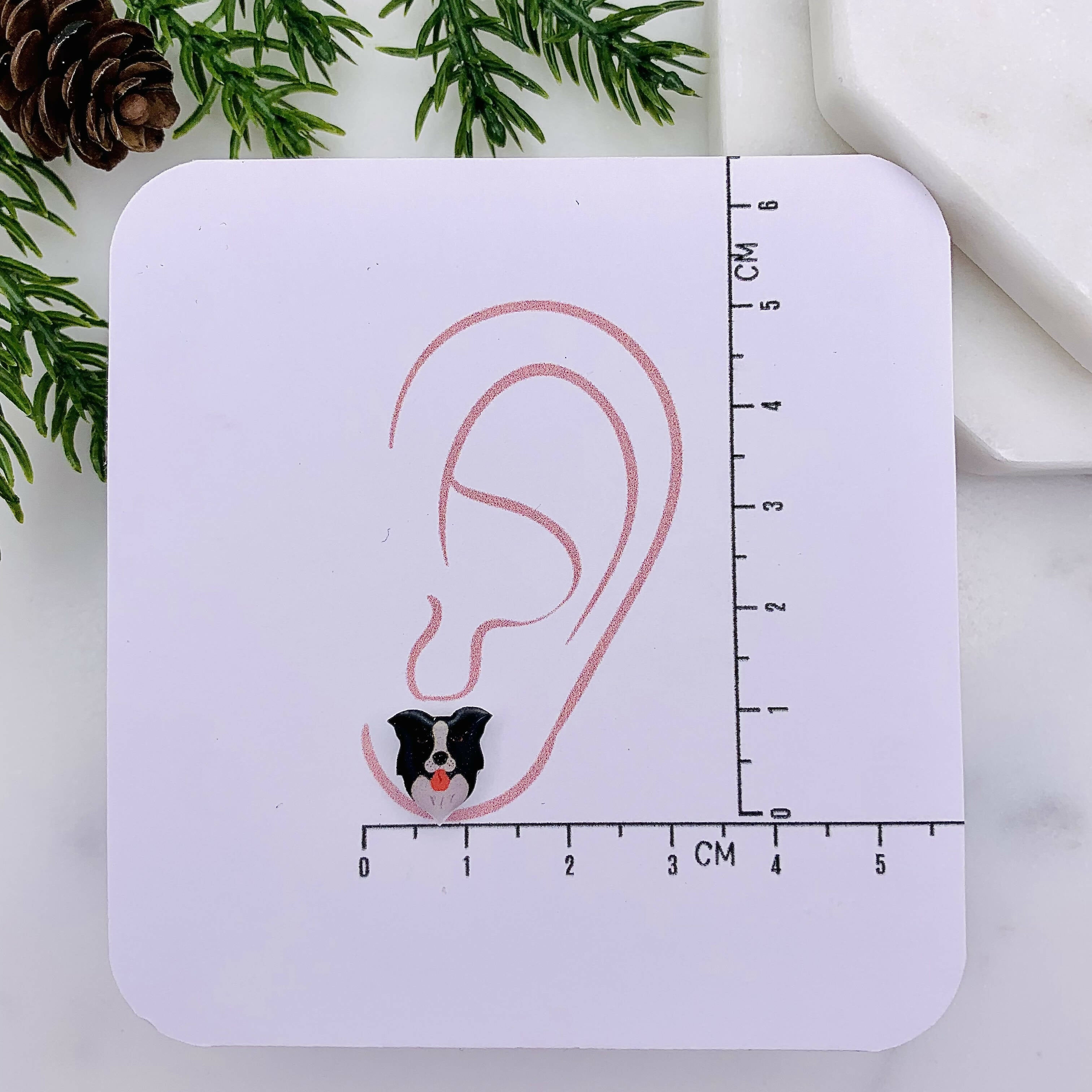 Adorable Border Collie Dog Stud Earrings | Art & Soul