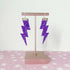 Flash Lightning Bolt Earrings in Dark Purple Glitter