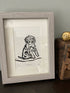 Cockapoo Framed Lino Cut Print