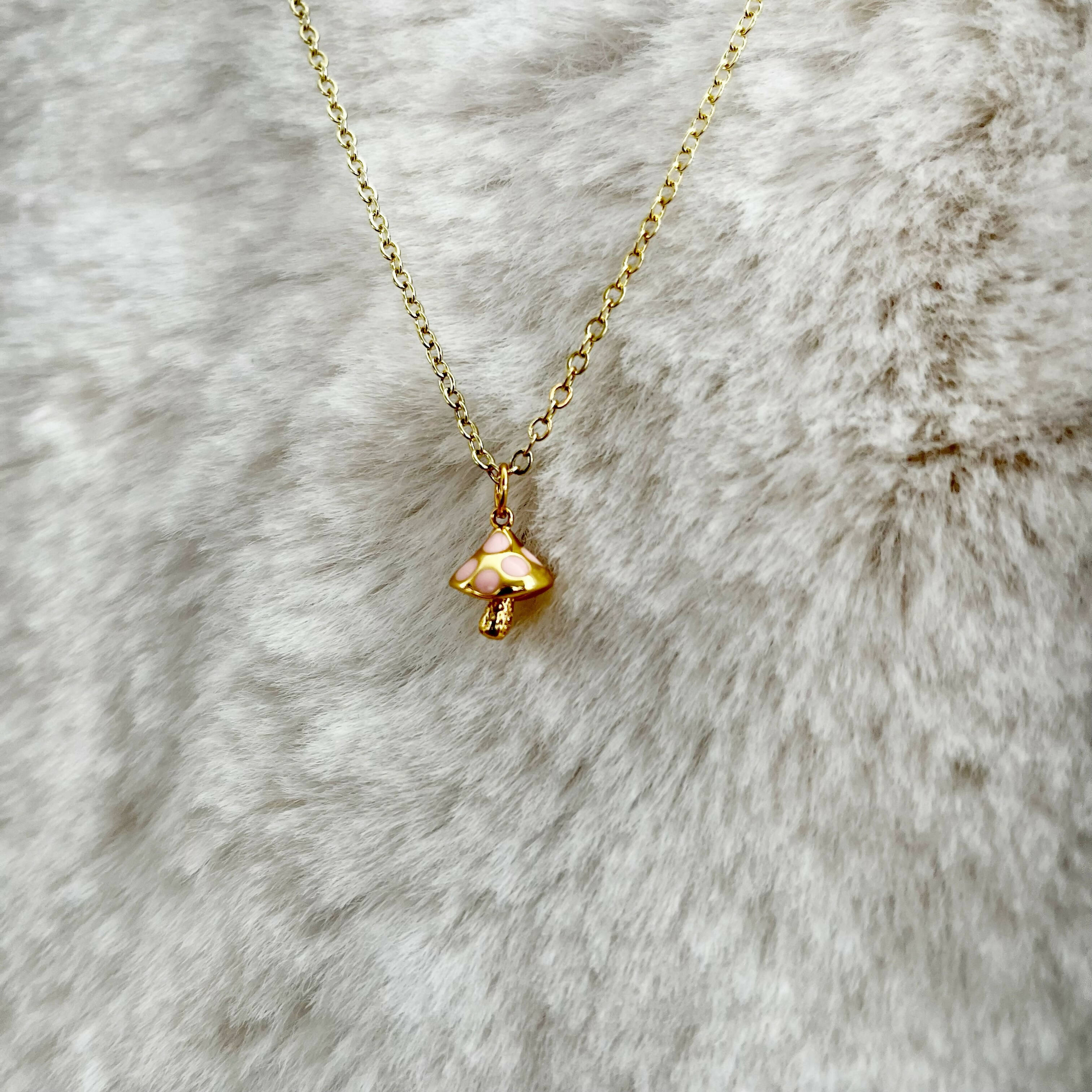 Mushroom Gold Plated Necklace
