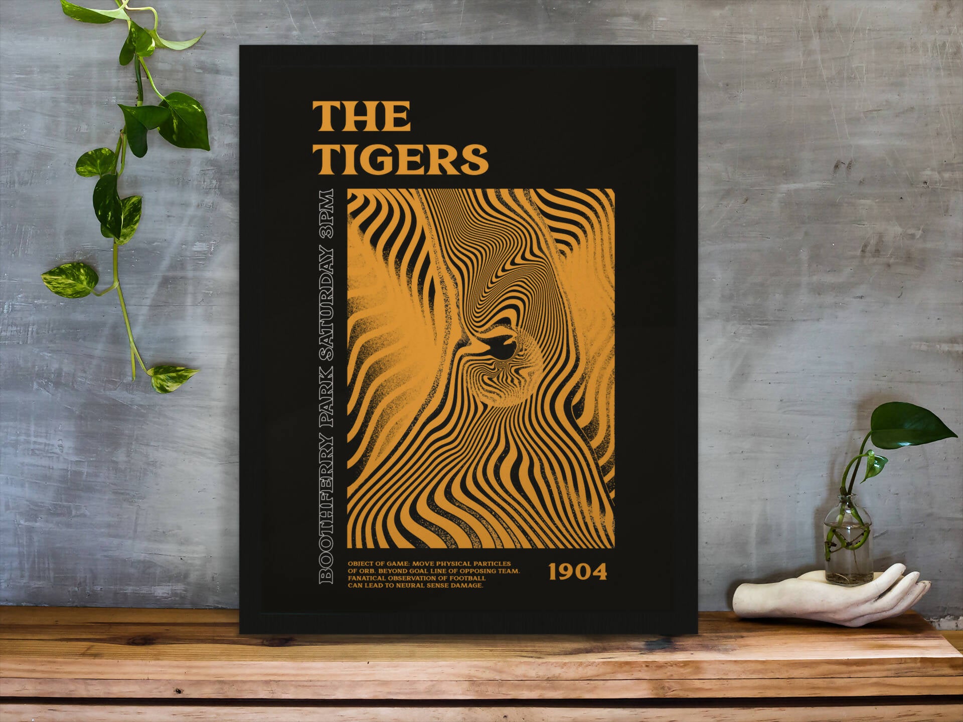 Hull City Art Print PSYCHEDELIC Design in Black