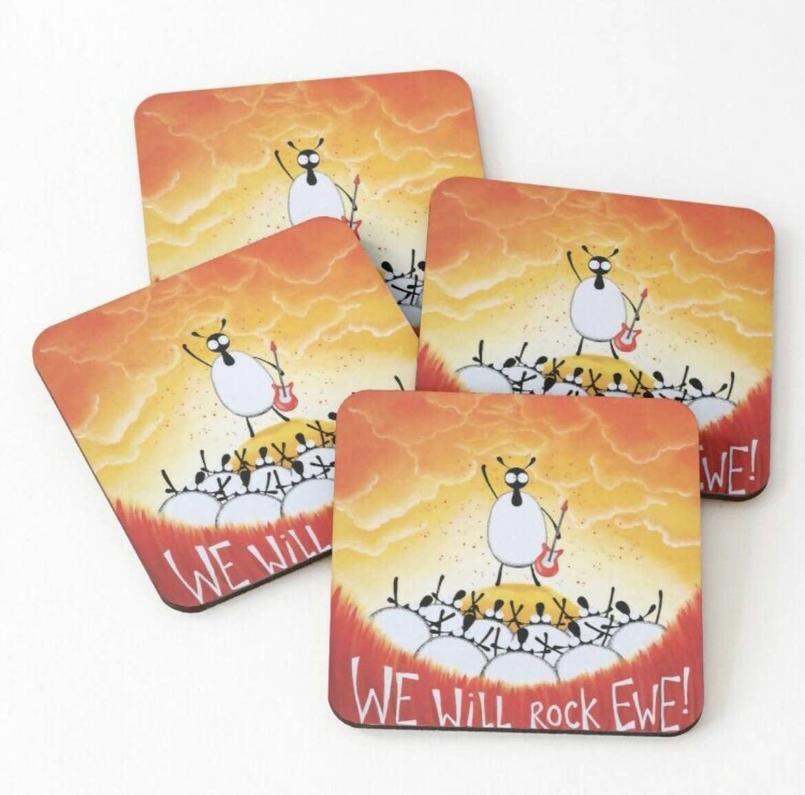 Quirky Sheep Coaster - We Will Rock Ewe! | Art & Soul