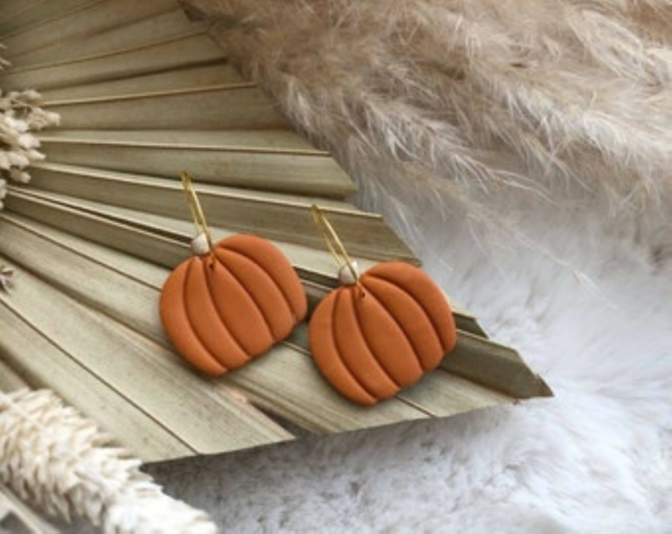 Pumpkin Clay Earrings
