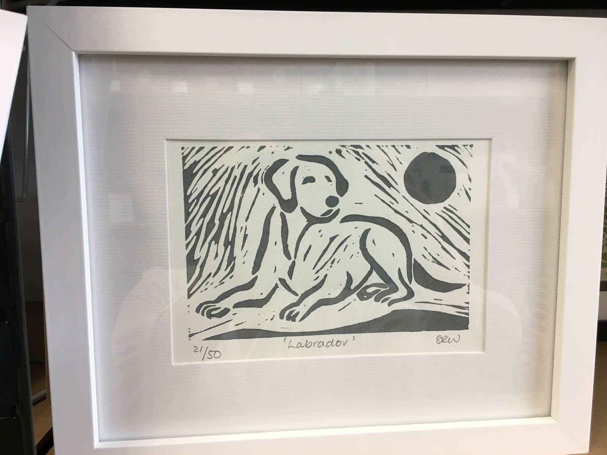Labrador Framed Lino Cut Print