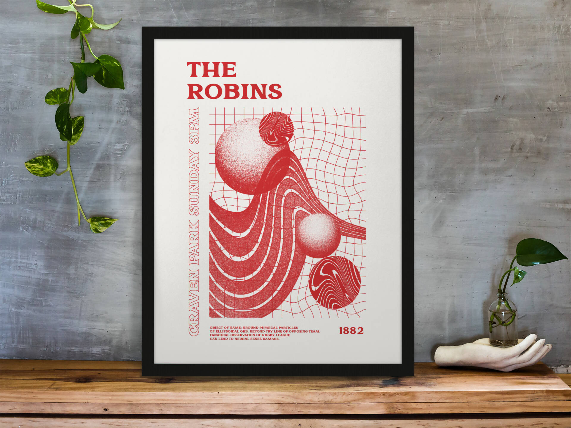 Hull KR Art Print PSYCHEDELIC Design in White