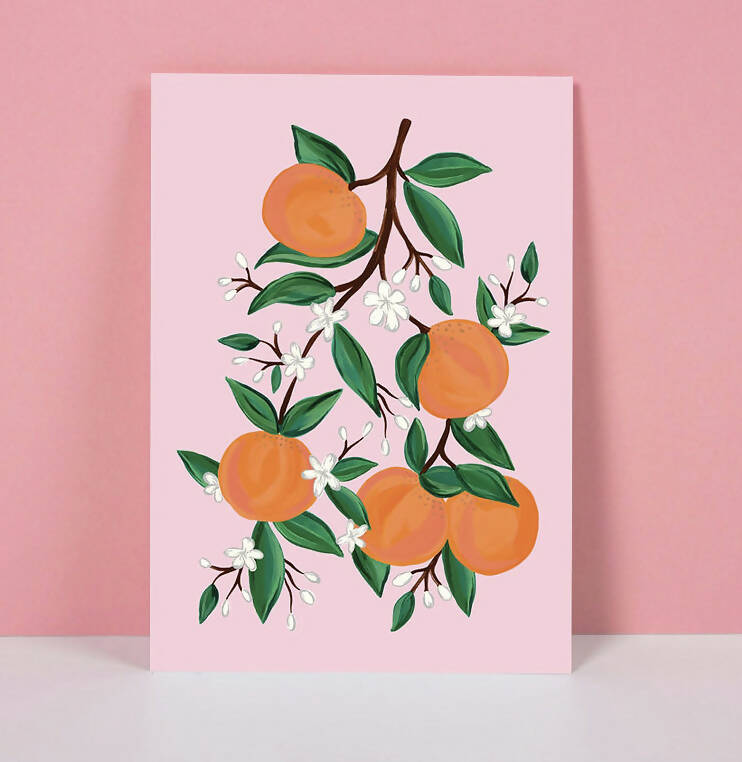 Orange Blossom Pink Art Print A4