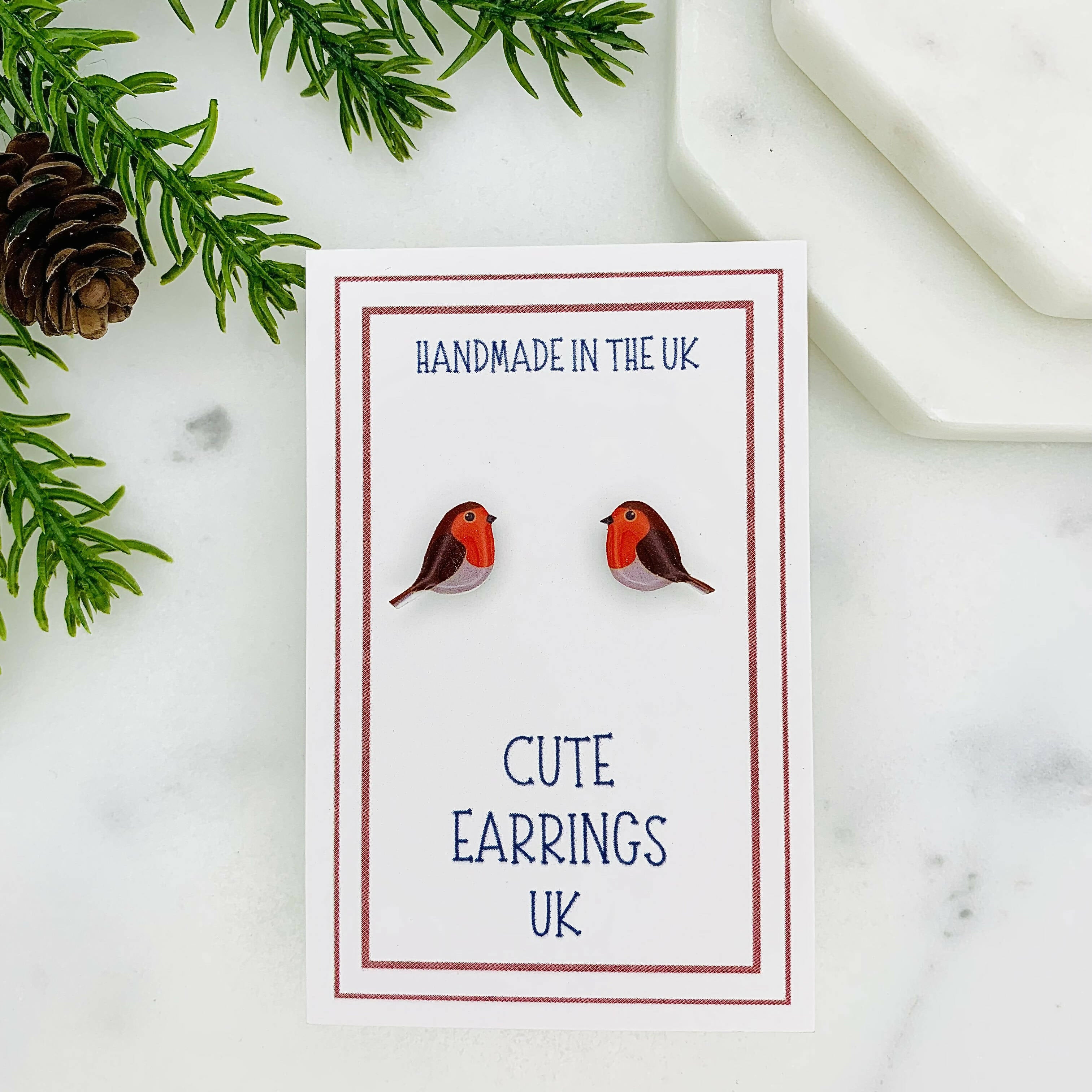 Cute Robin Stud Earrings for Bird Lovers | Art & Soul