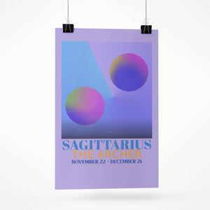 Sagittarius Zodiac Horoscope Star Sign Avant Garde Art Print A4 Framed no Mount