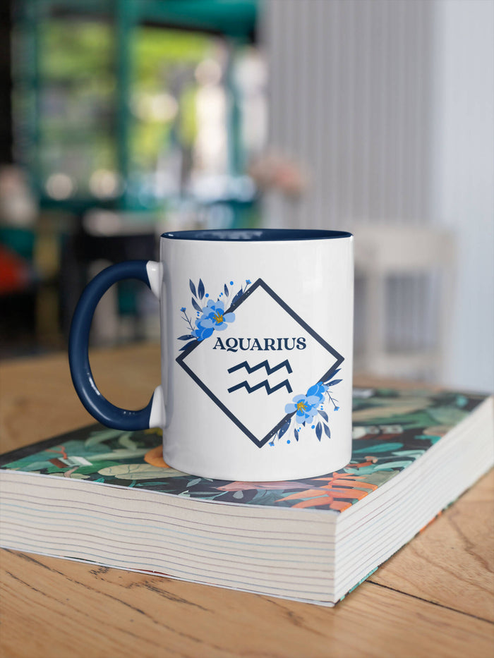Aquarius 11oz Floral Mug & Coaster Set