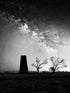 Black Mill under the Milky Way (b/w), Portrait