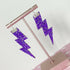 Flash Lightning Bolt Earrings in Dark Purple Glitter
