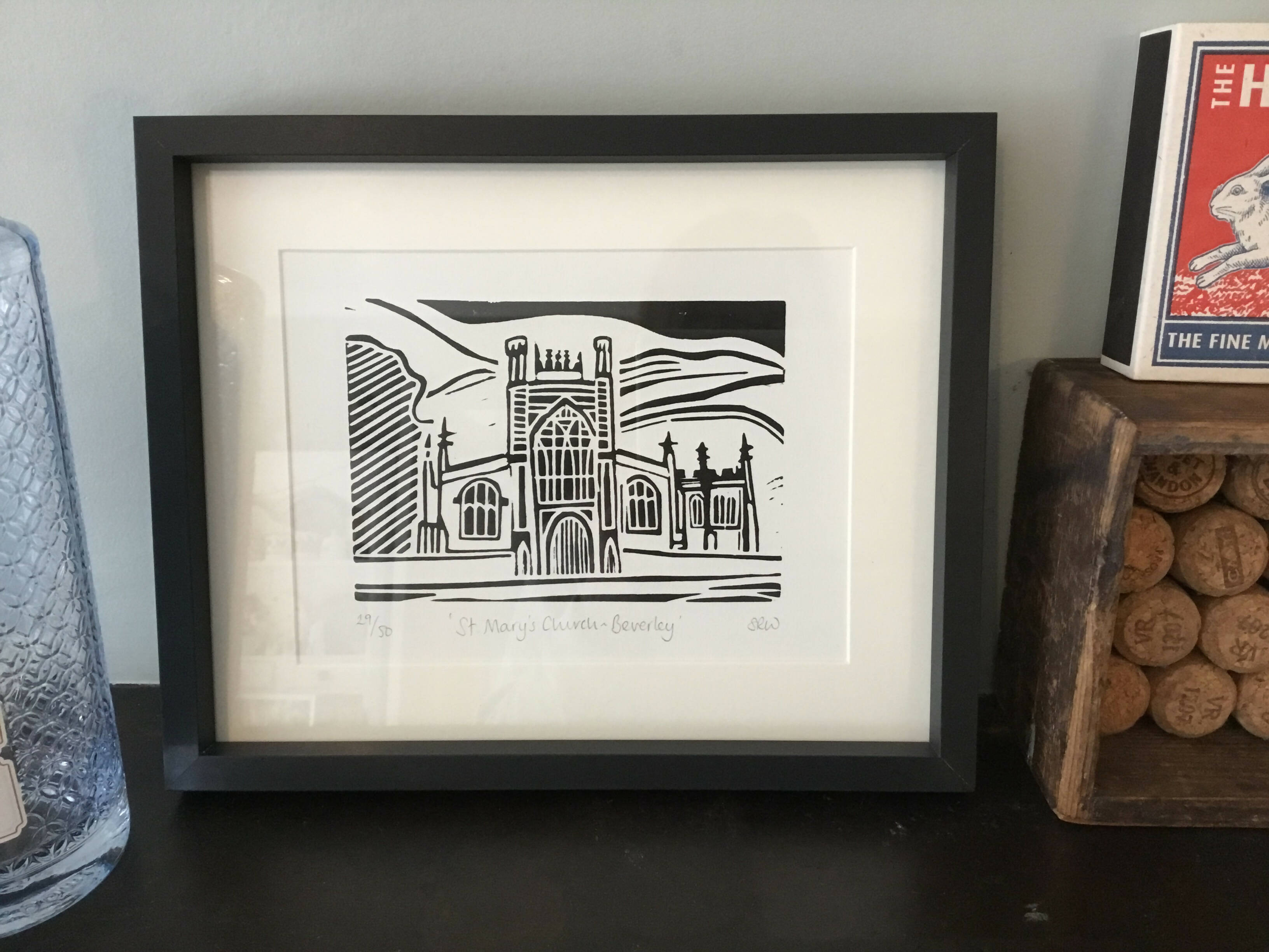 St Mary's Church, Beverley Framed Lino Cut Print
