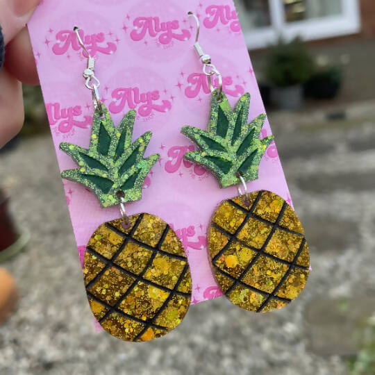 Sparkly Pineapple Earrings
