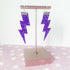 Flash Lightning Bolt Earrings in Dark Purple Glitter