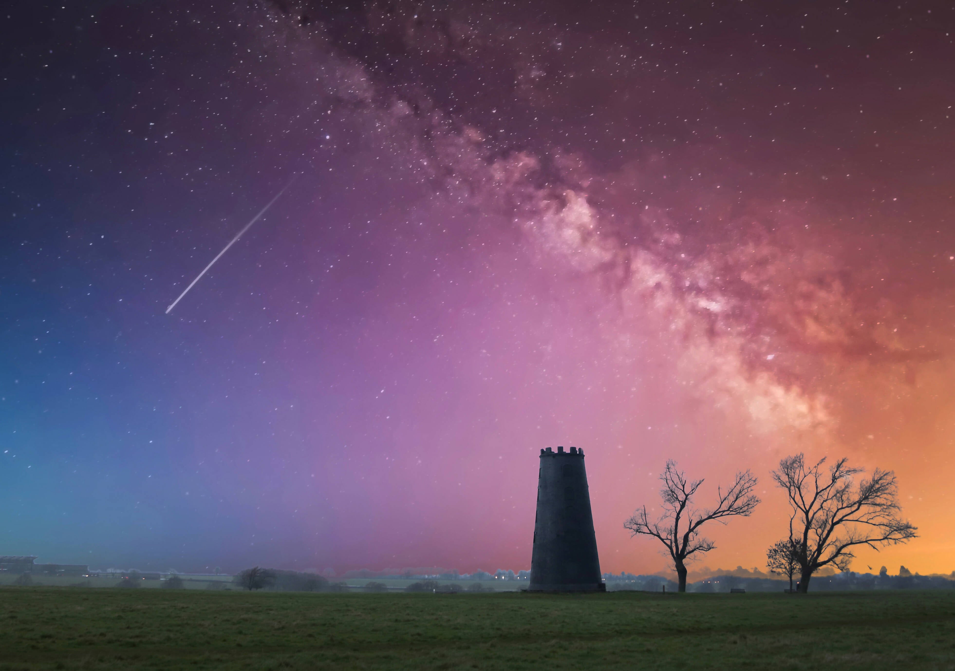 Shooting Star over Black Mill, Landscape