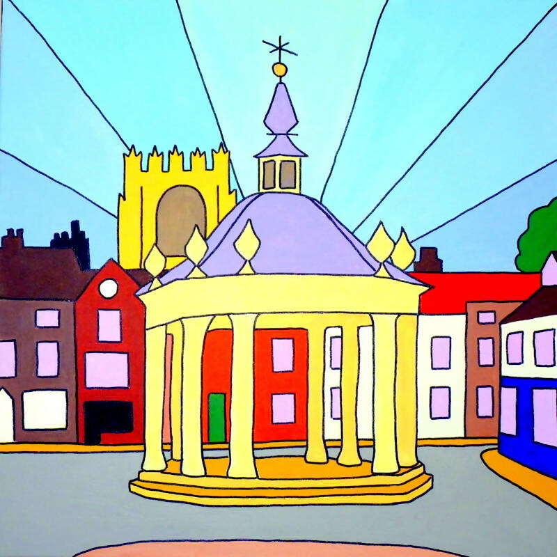 Colourful print of The Market Cross in Beverley.