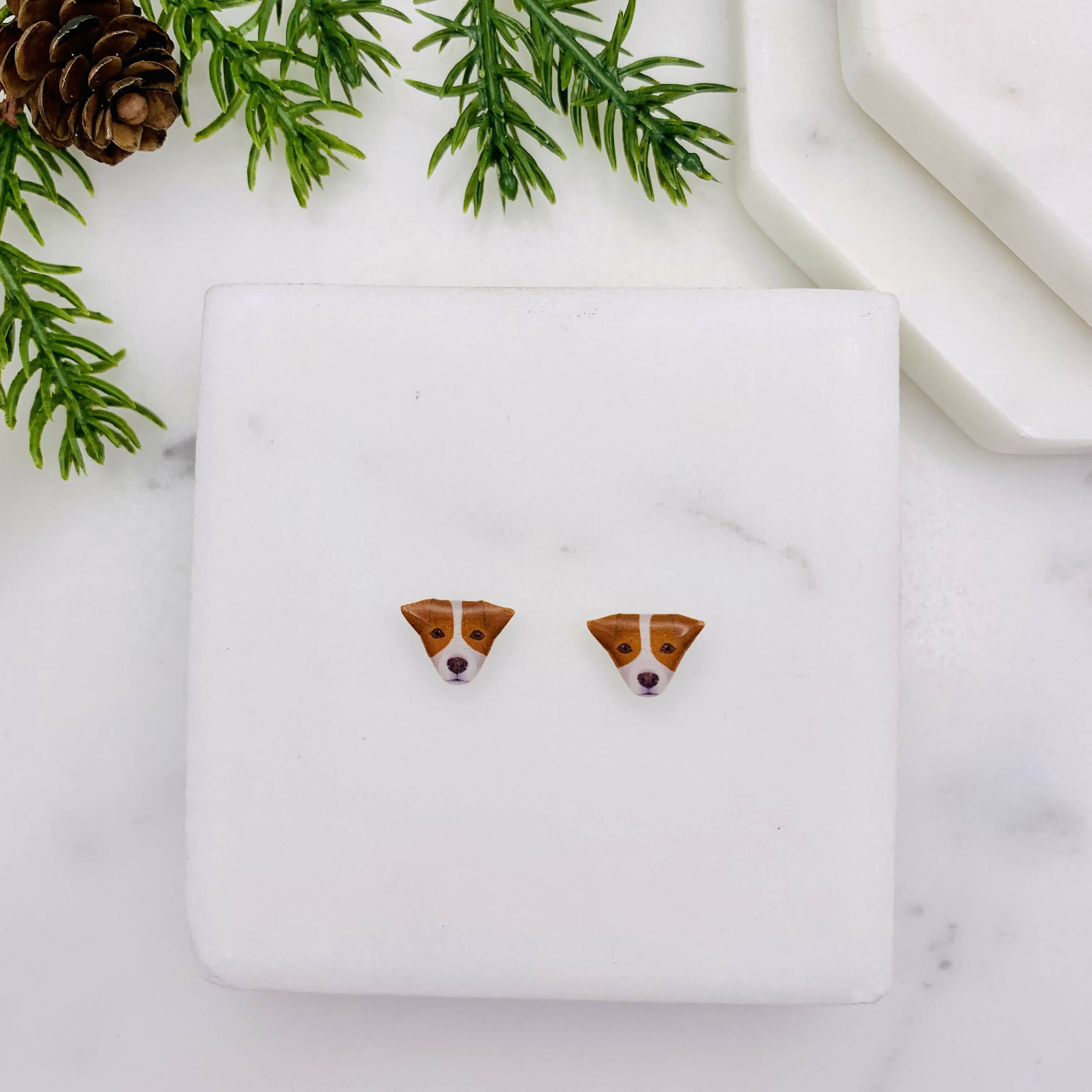 Jack Russell Dog Stud Earrings
