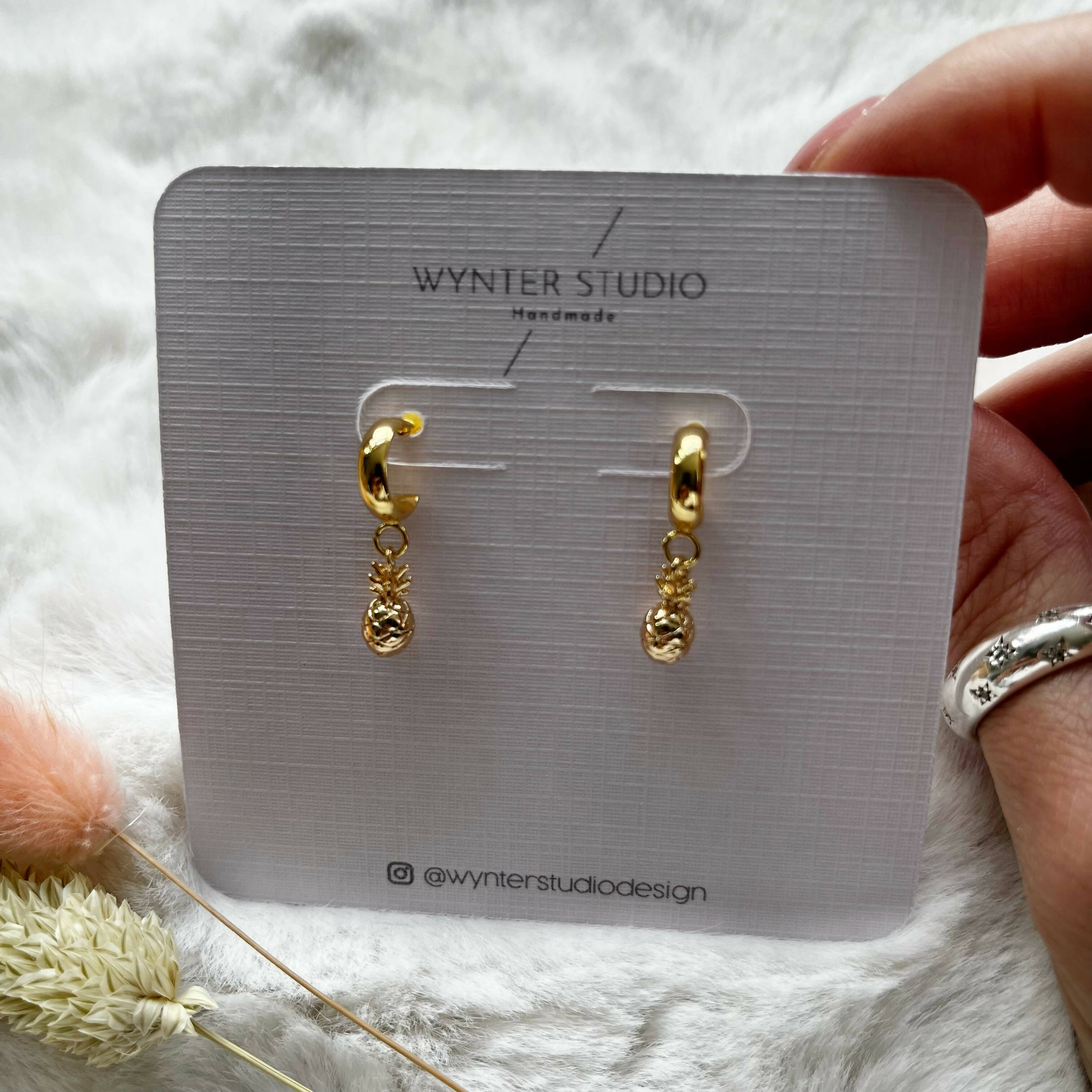 Pineapple Gold Hoop Earrings