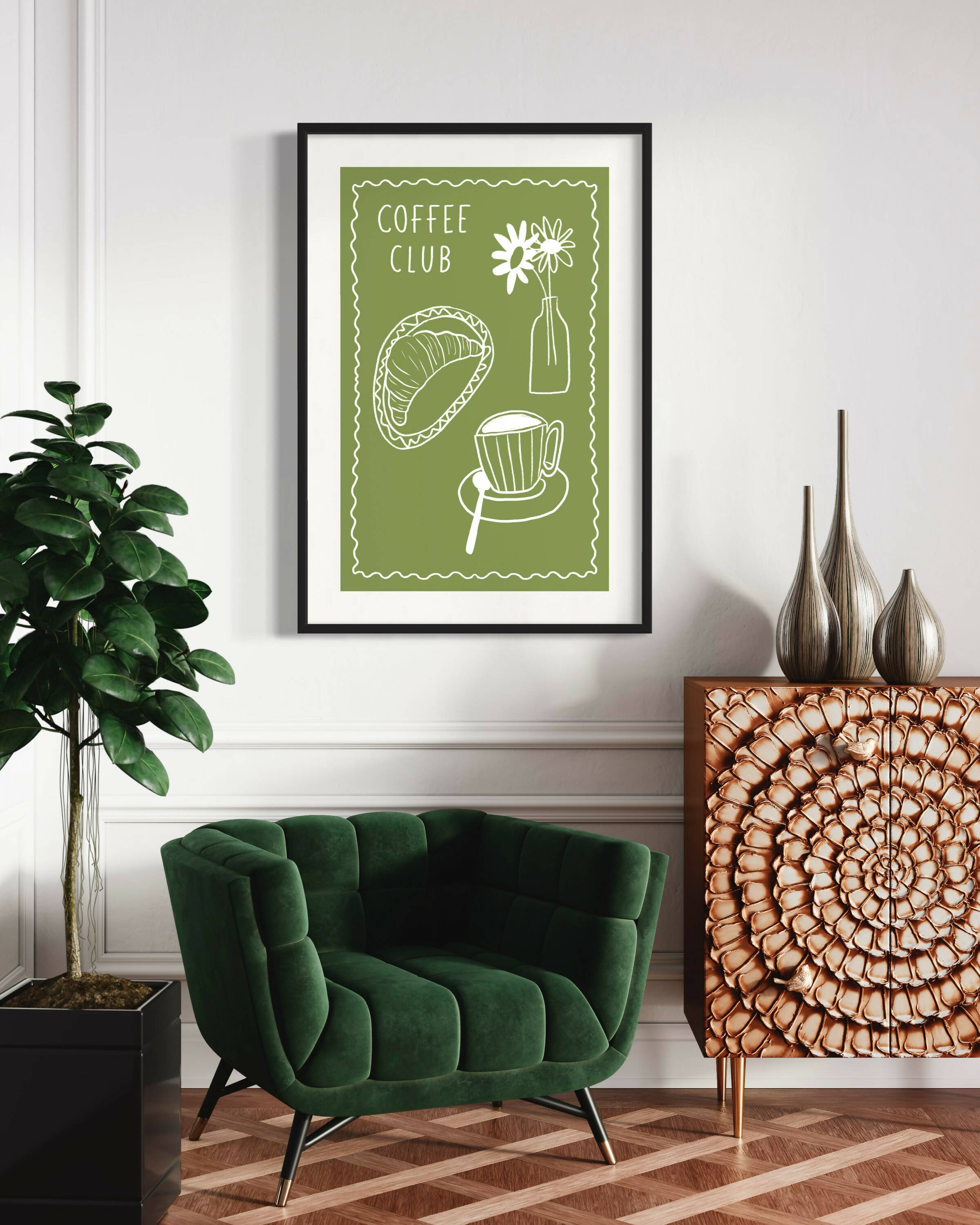 Coffee Club Print - Green