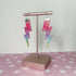 Flash Lightning Bolt Earrings in Rainbow Glitter