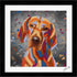 VIZSLA DOG COLOUR SPLASH FRAMED ARTWORK.