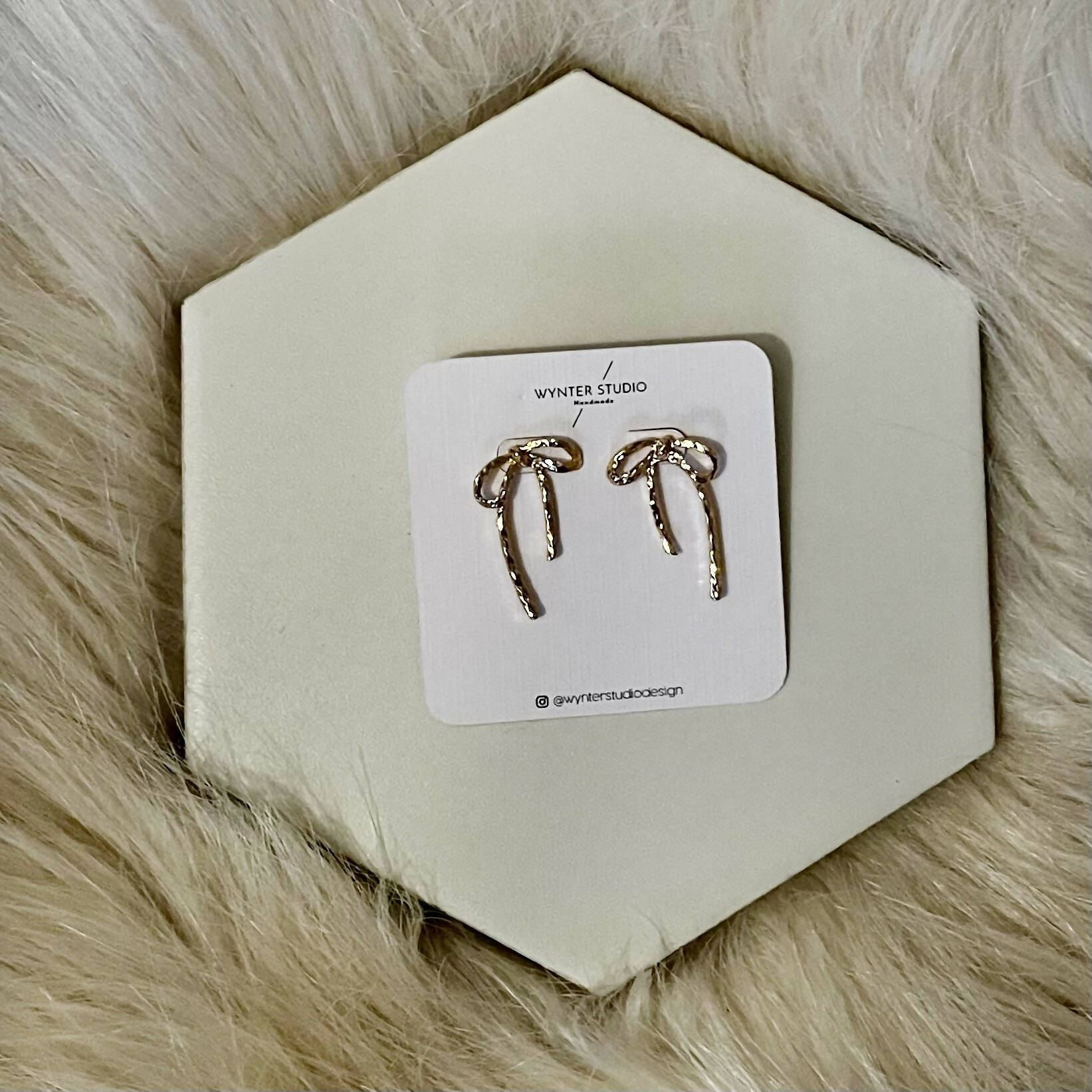 Textured Stud Bow Earrings