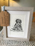Cockapoo Framed Lino Cut Print