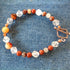 Faceted Rose Quartz, Red Jasper and Banded Agates Copper Toggle Bracelet